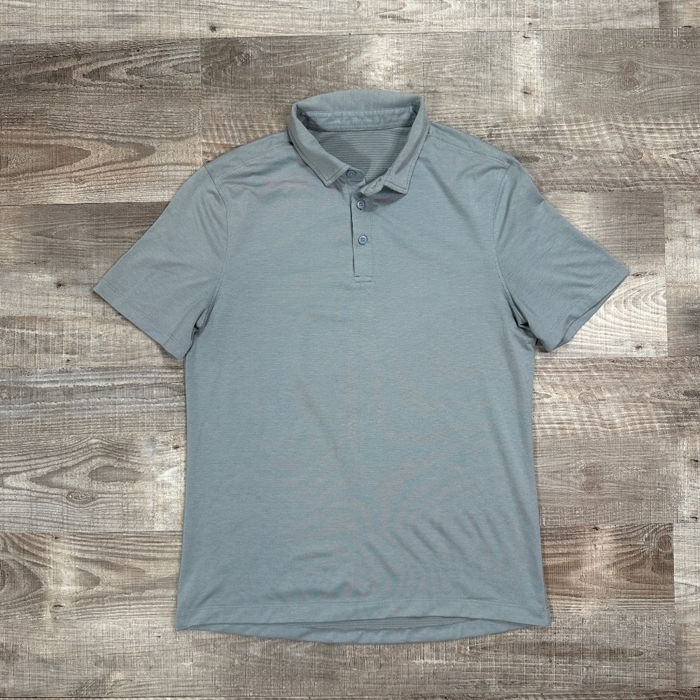Lululemon Polo Shirt Mens M? Gray Short Sleeve Athletic Golf Performance